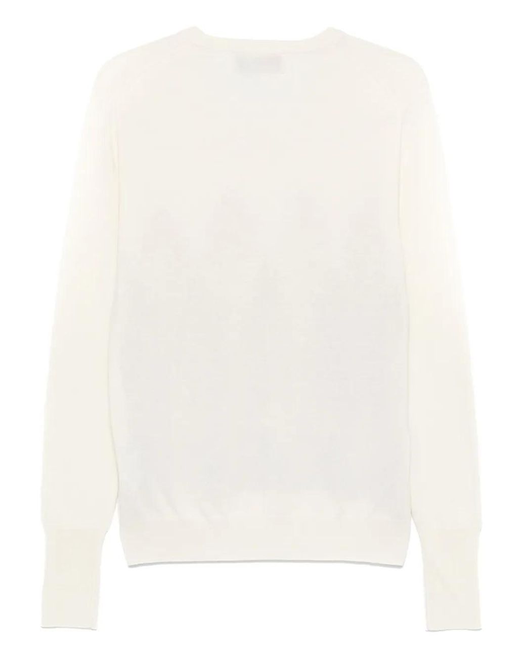 Ballantyne White Diamond-Pattern V-Neck Sweater for men