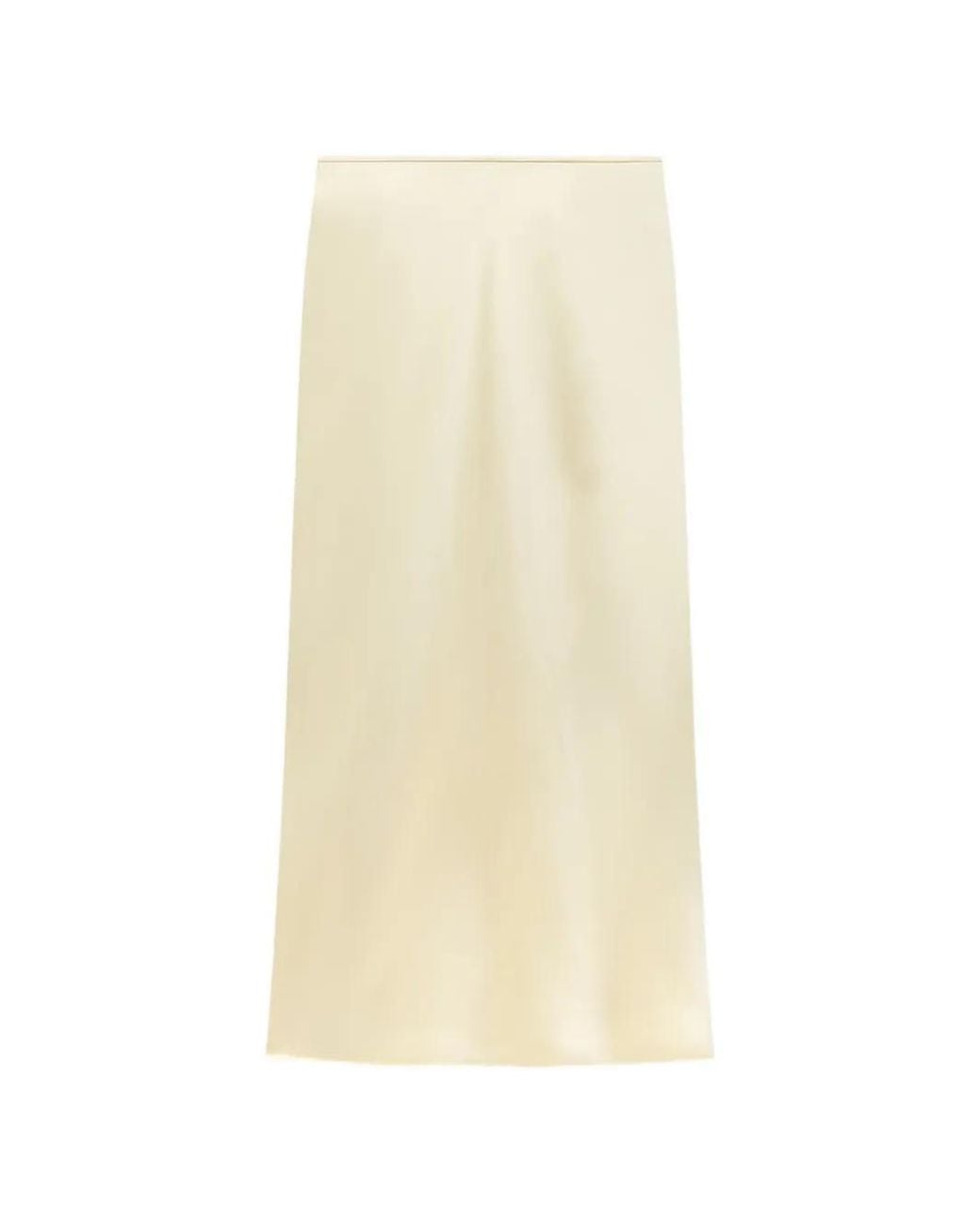 Another Tomorrow White Bias-Cut Midi Skirt