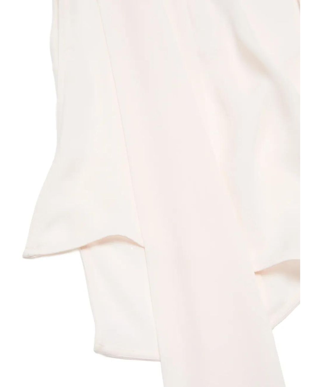 Acne White Blouse En Soie À Design Sans Manches