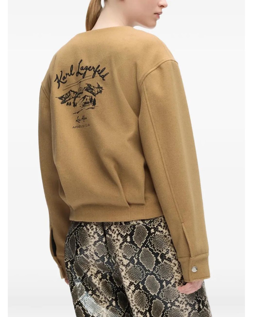 Karl Lagerfeld Natural Après Ski Club Bomber Jacket
