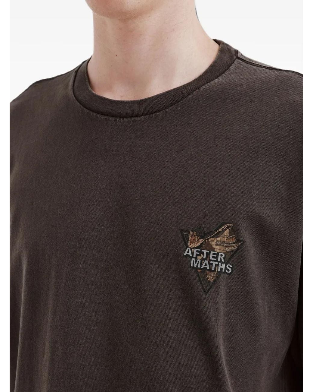 AFTERMATHS Black Graphic-Print Cotton T-Shirt for men