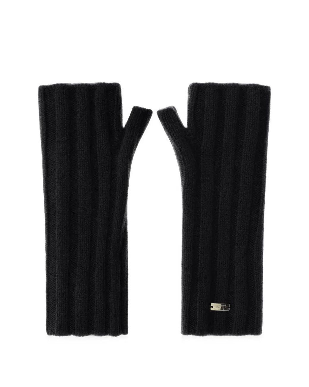 Herno Black Fingerlose Handschuhe