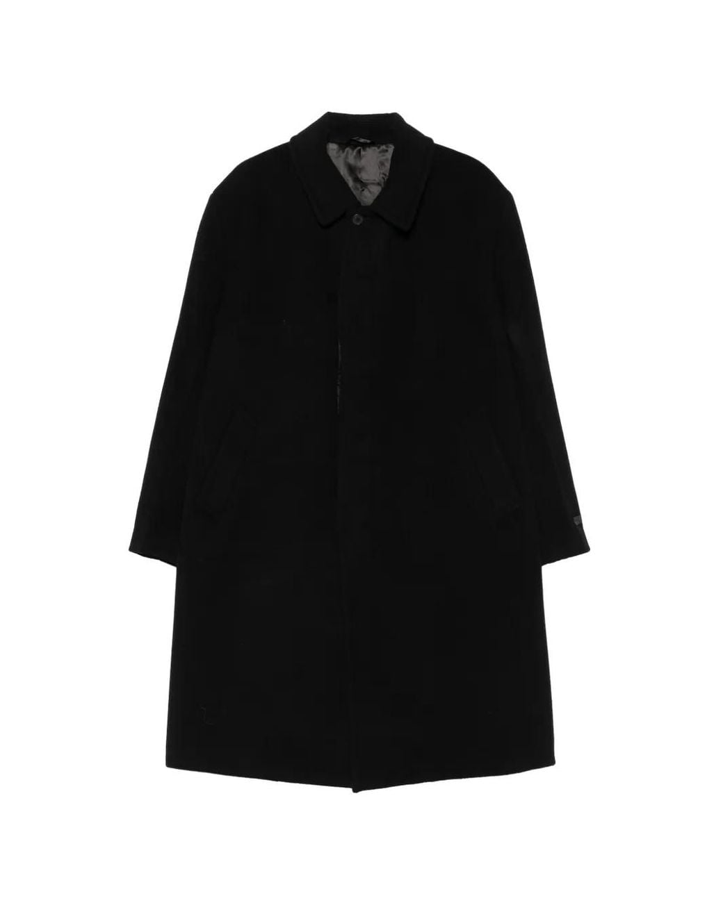 Prada Black Concealed-Fastening Coat for men