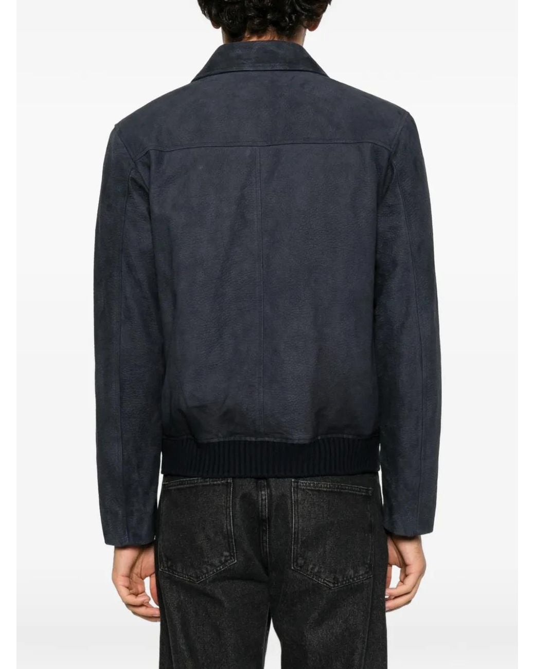Corneliani Black Suede Panelled Jacket for men