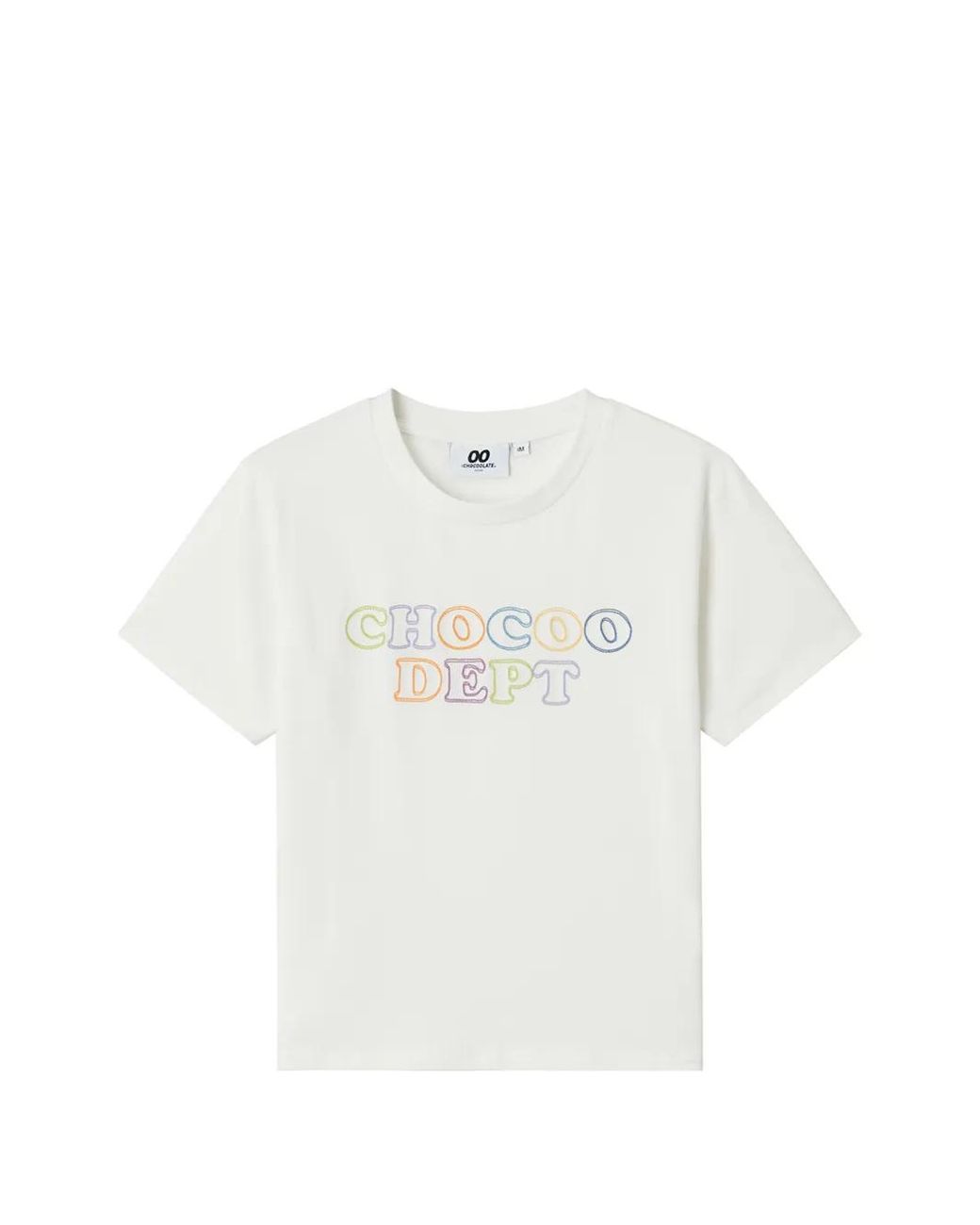 Chocoolate White Embroidered Graphic T-Shirt