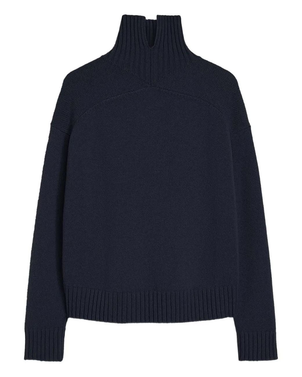Jil Sander Blue High-Neck Jumper