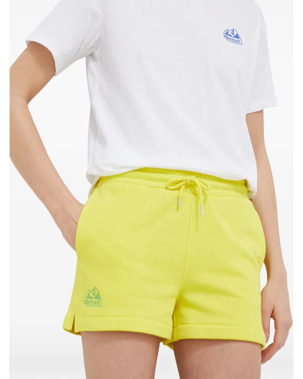 Marmot White Short À Logo Brodé Et Lien De Resserrage