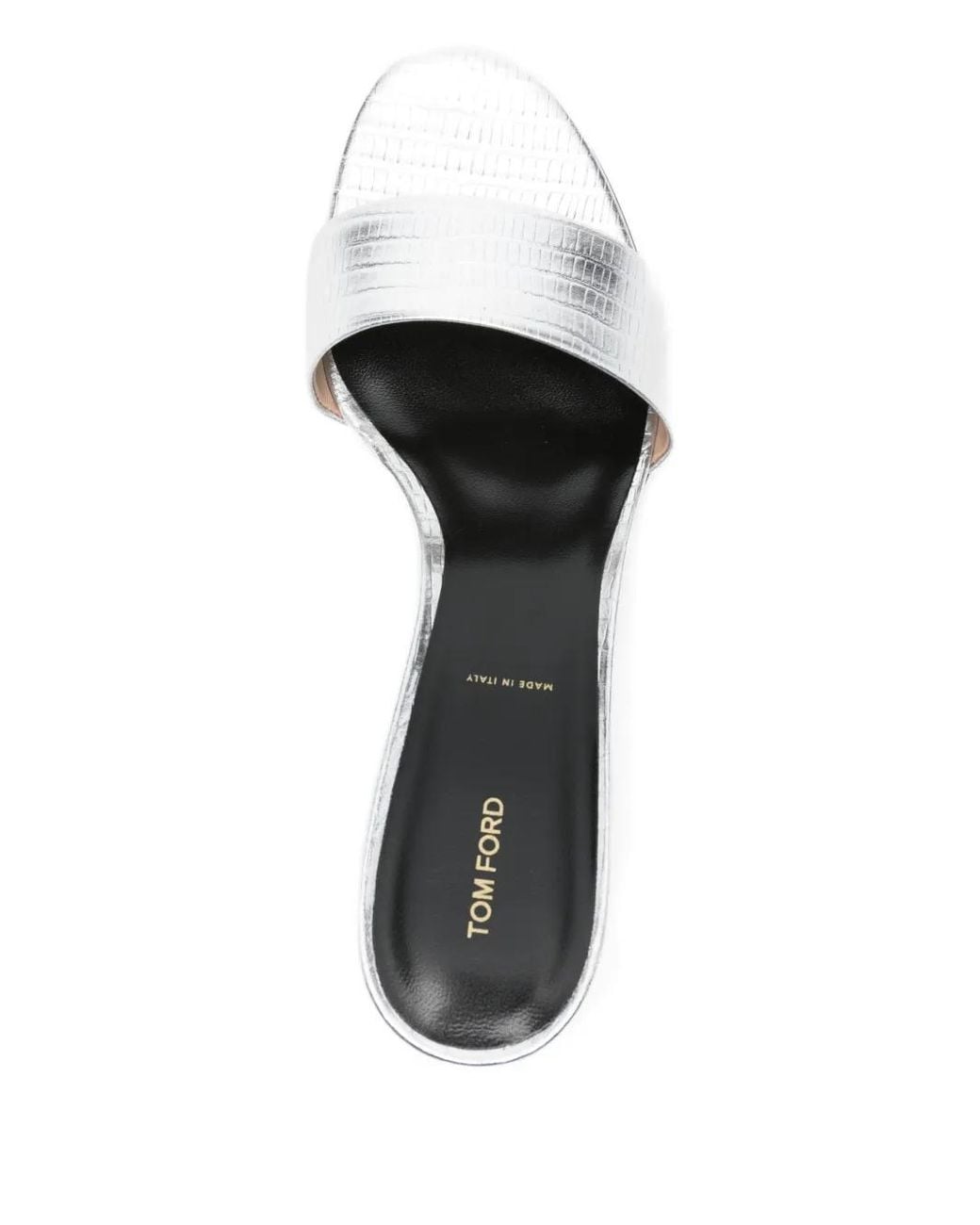 Tom Ford White Metallic-Finish Leather Sandals