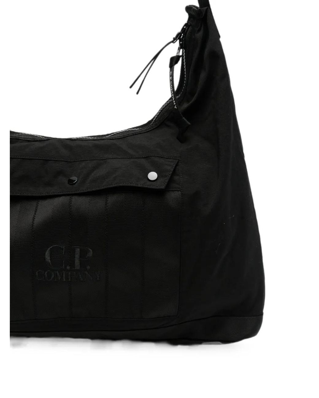 C P Company Black Herringbone Mixed Carry Bag for men