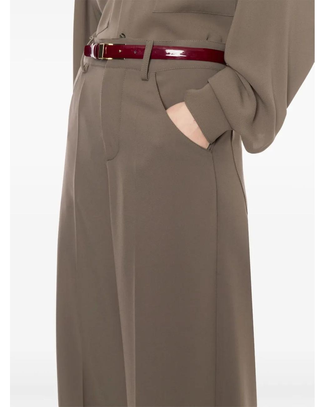 Philosophy Di Lorenzo Serafini Brown Khaki Pressed Crease Trousers