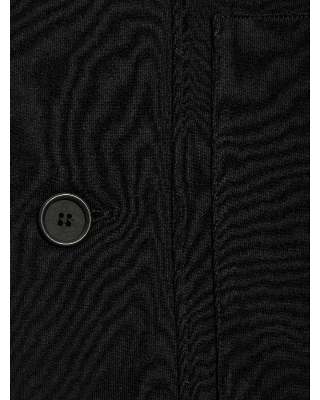 Yohji Yamamoto Black Button-Up Hooded Cardigan for men