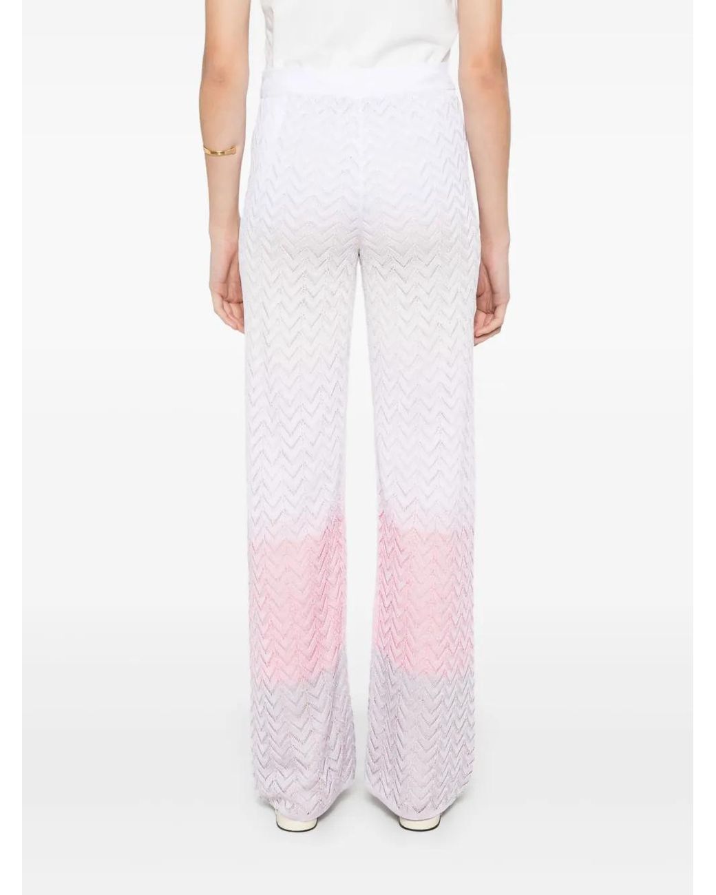 Missoni Pink Chevron-Knit Trousers