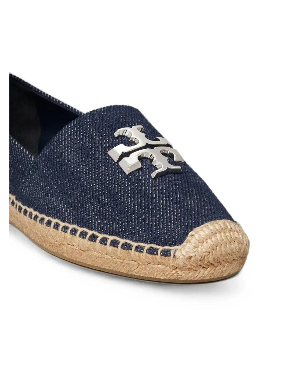 Tory Burch Blue Eleanor Logo-Plaque Espadrilles