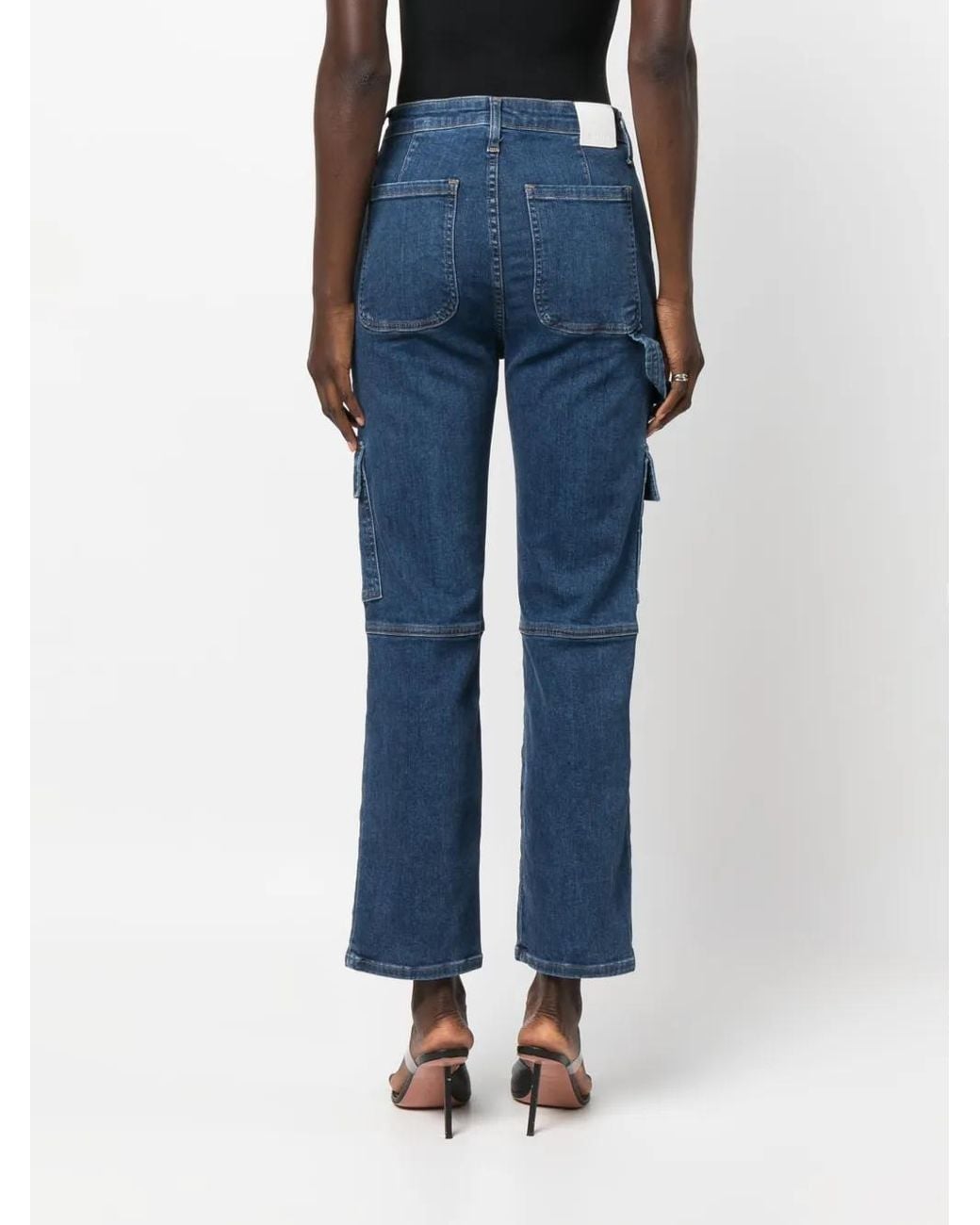 Jonathan Simkhai Blue High-Rise Cropped-Leg Jeans