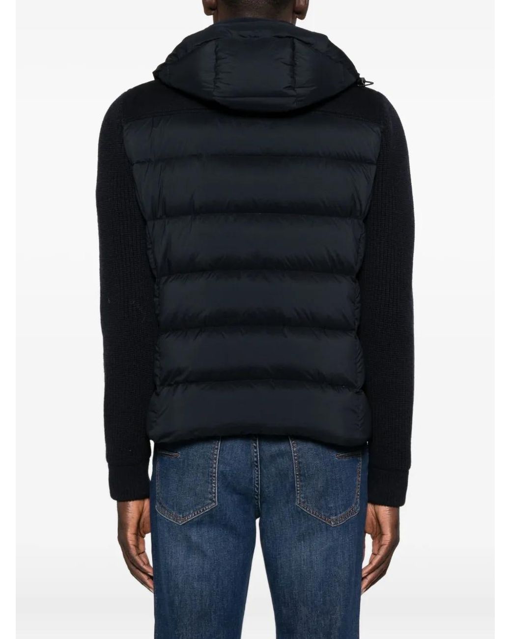 Moorer Black Zipped Padded Jacket for men
