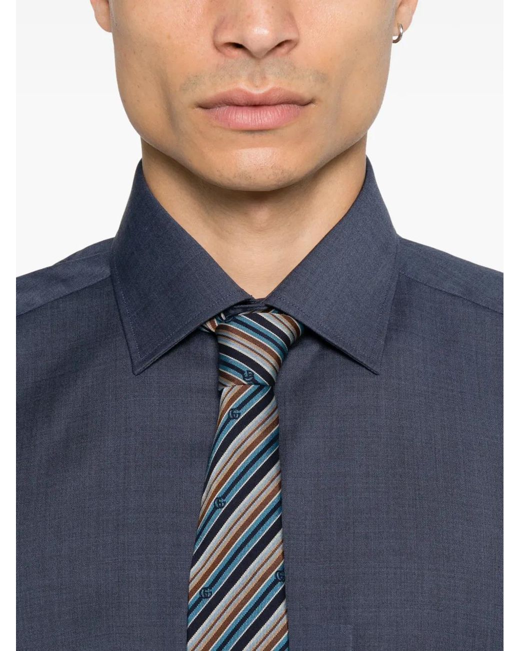 Sand Blue Gordon Long-Sleeve Wool Shirt for men