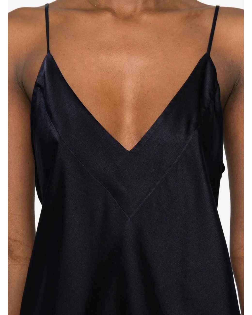 Forte_forte Blue Sliptop Raso Seta Stretch Shiny
