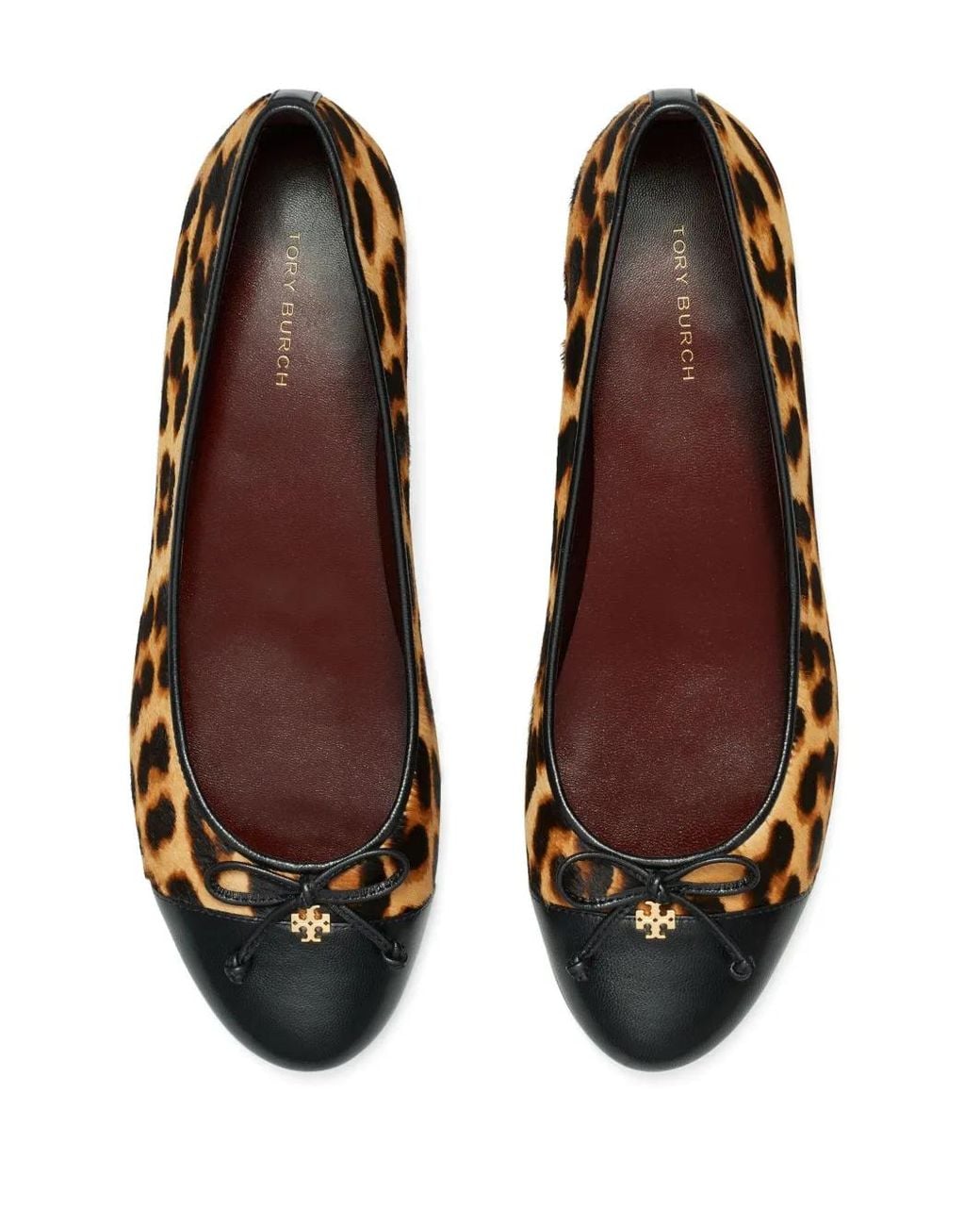 Tory Burch Brown Cap-Toe Ballerina Shoes