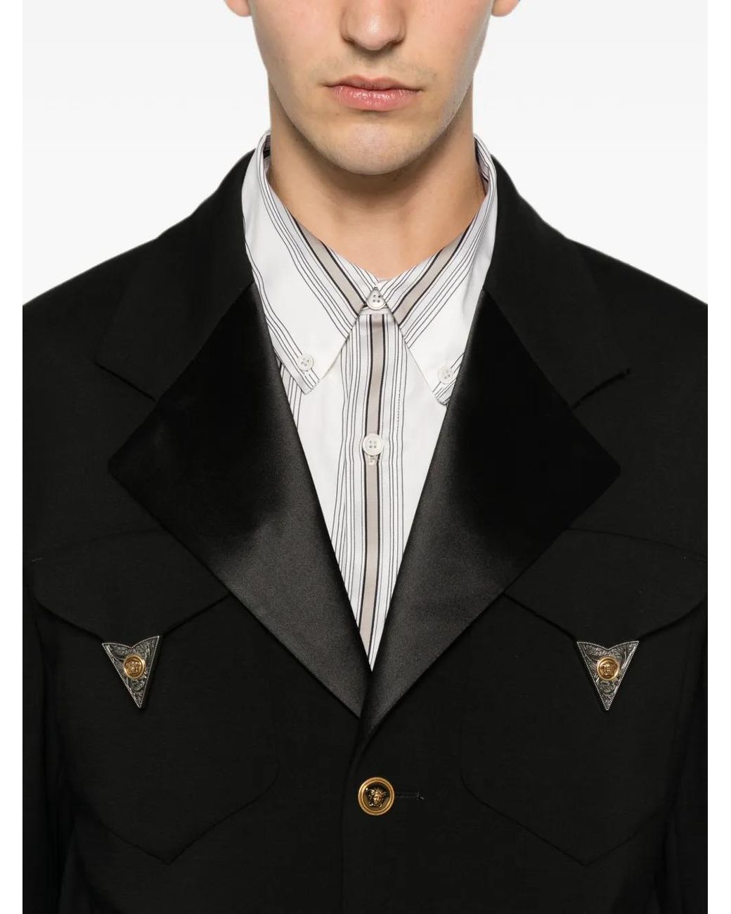 Blazer Stretch Versace de hombre de color Black