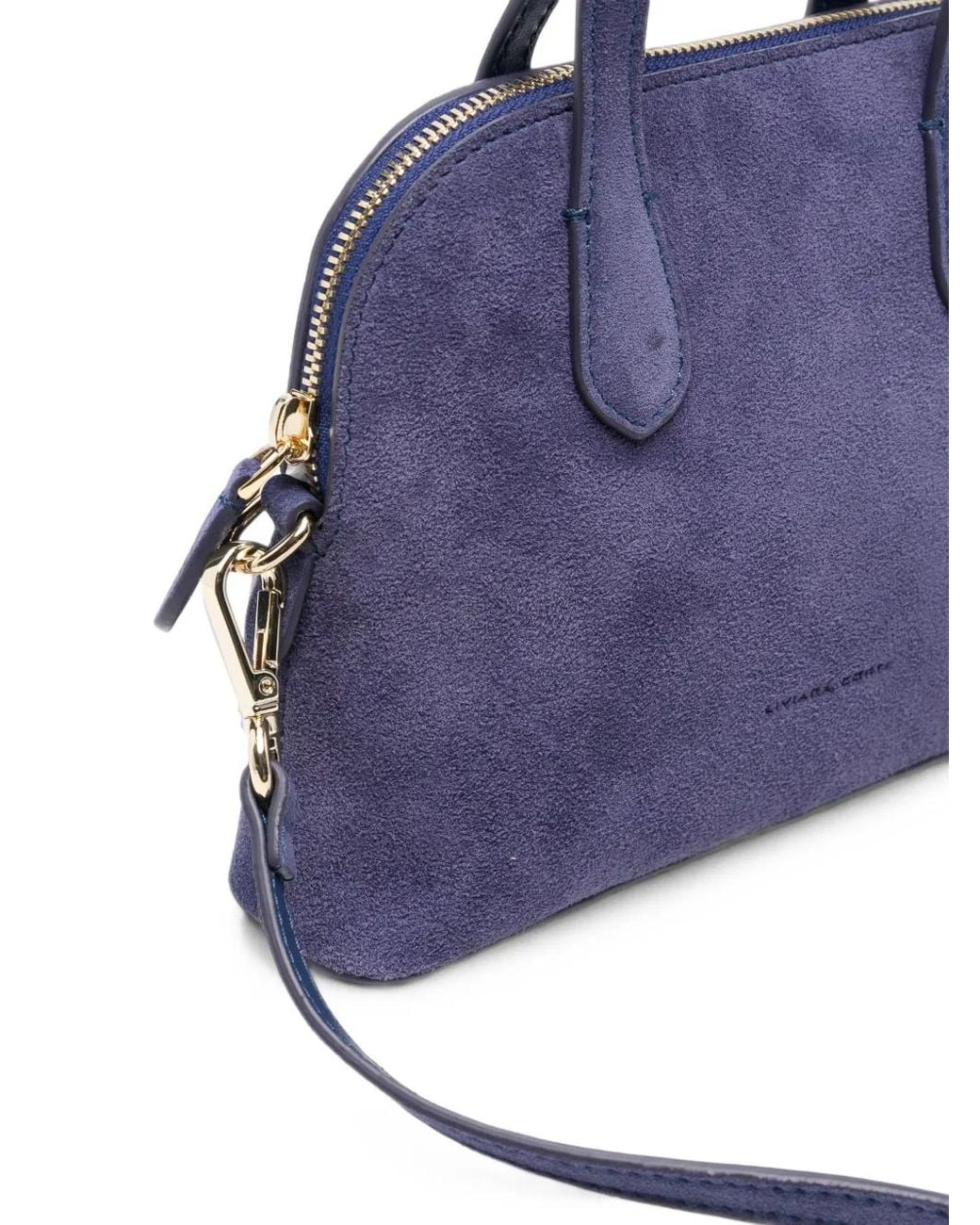 Liviana Conti Purple Suede Top-Handle Tote Bag