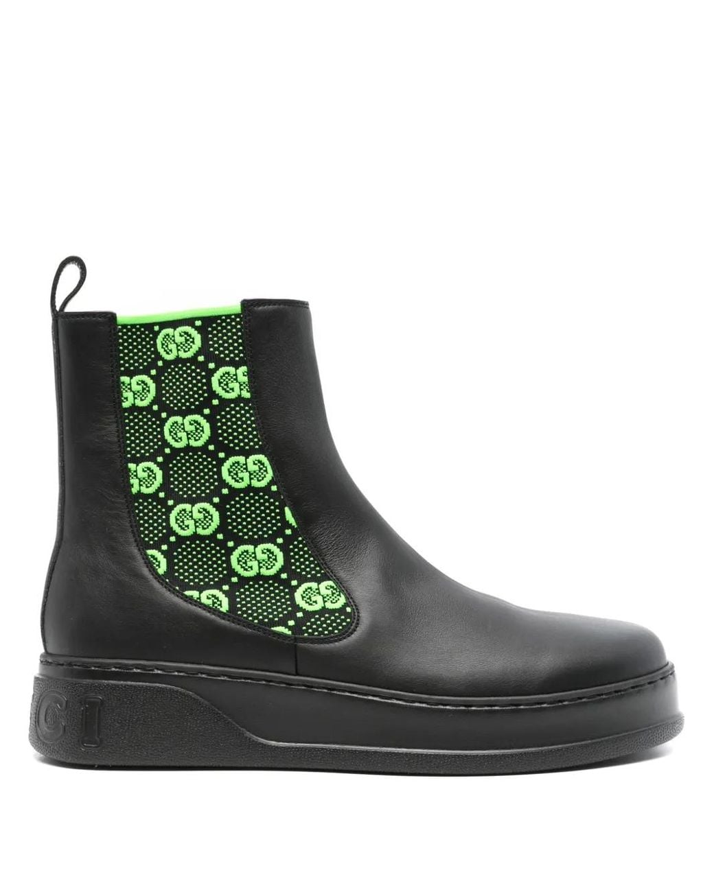 Gucci Black GG Leather Boot for men
