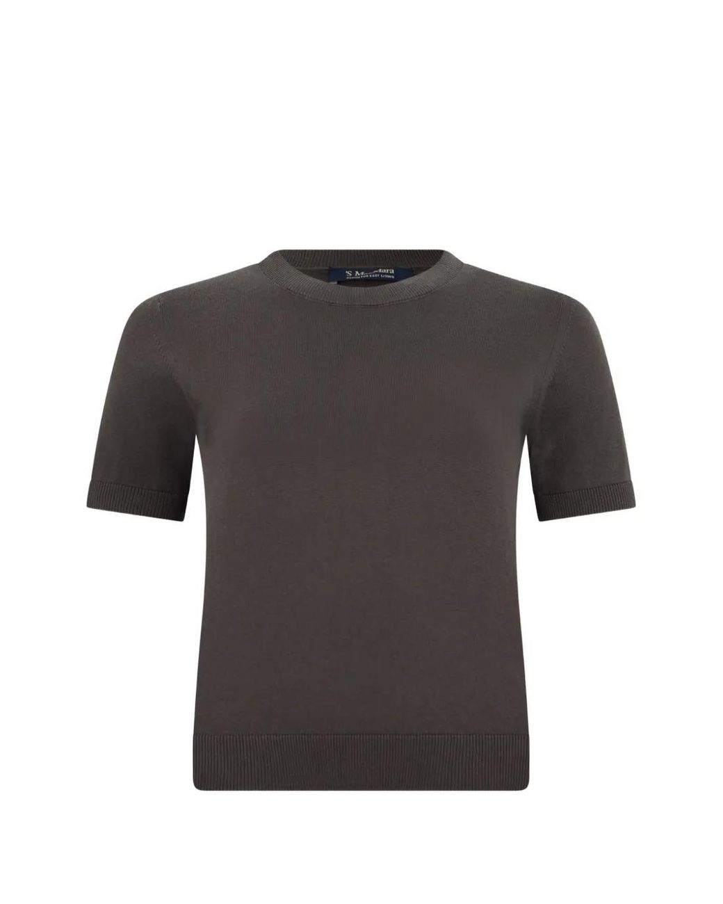 Max Mara Gray Short-Sleeved Knitted T-Shirt