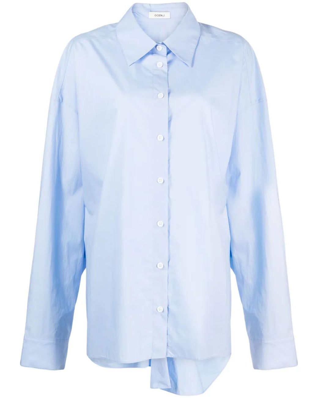 Goen.J Blue Twisted-Back Cotton Shirt