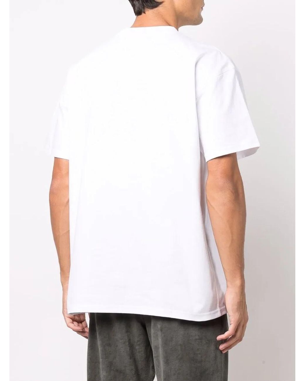 Carhartt White Crew-Neck Cotton T-Shirt With Logo for men