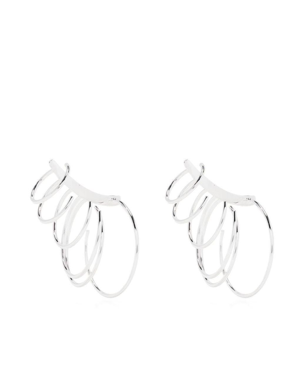 Tory Burch Multi-hoop Design Earrings in White | Lyst