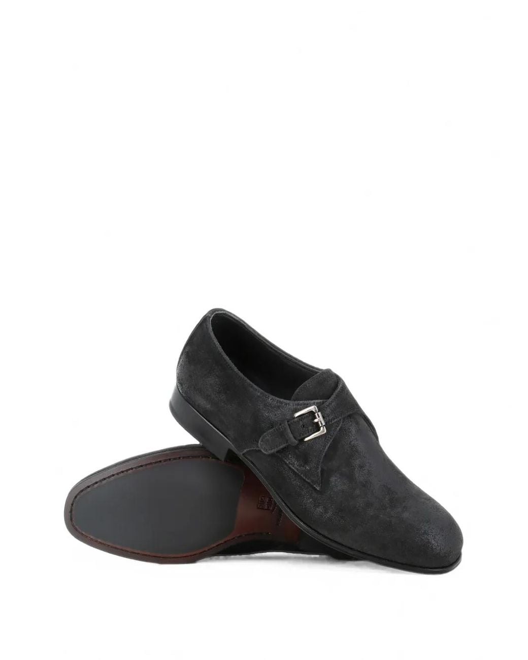 Pantanetti Black Buckle-Fastening Monk-Strap Loafers