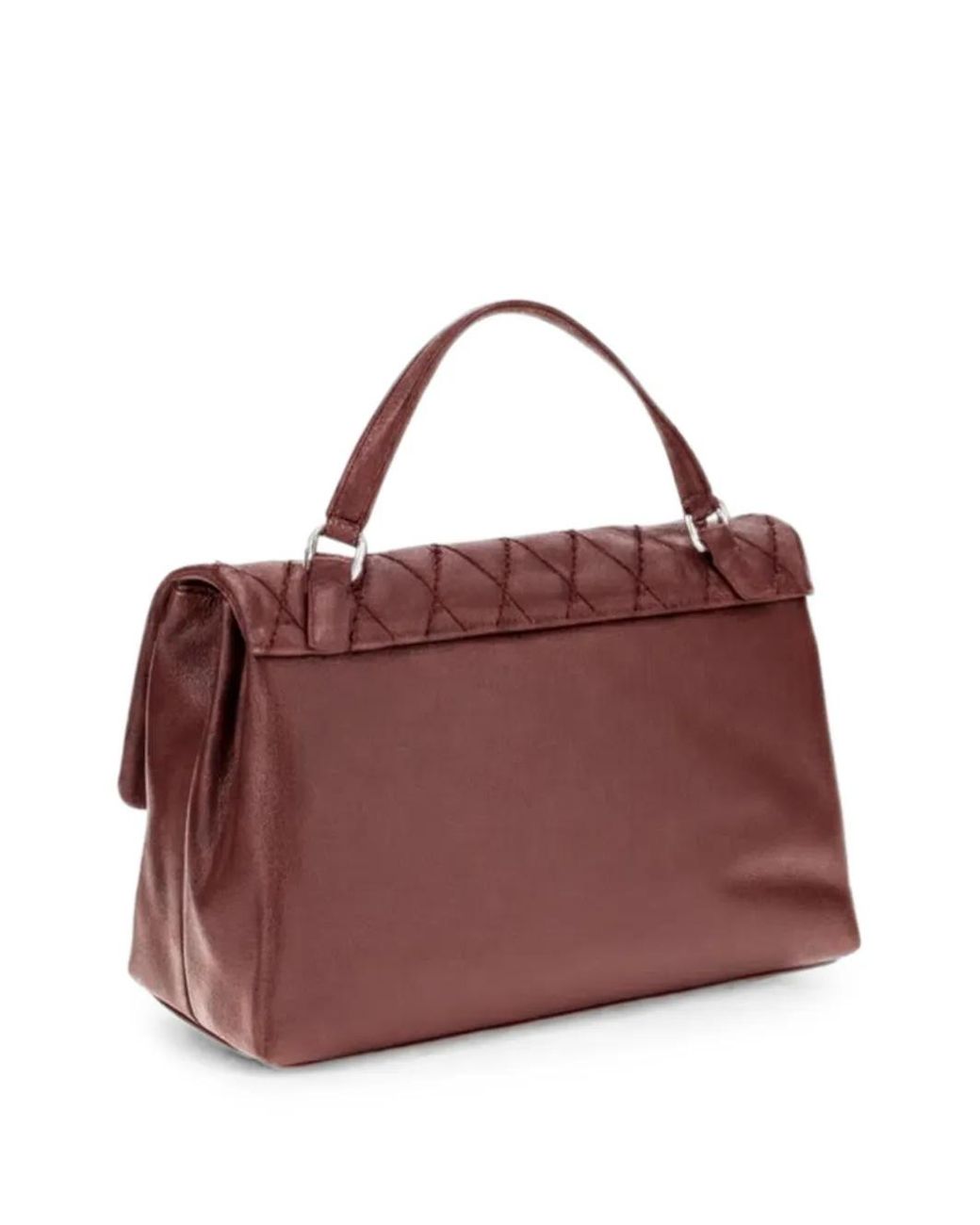 Zanellato Purple Postina Tramè Leather Shoulder Bag