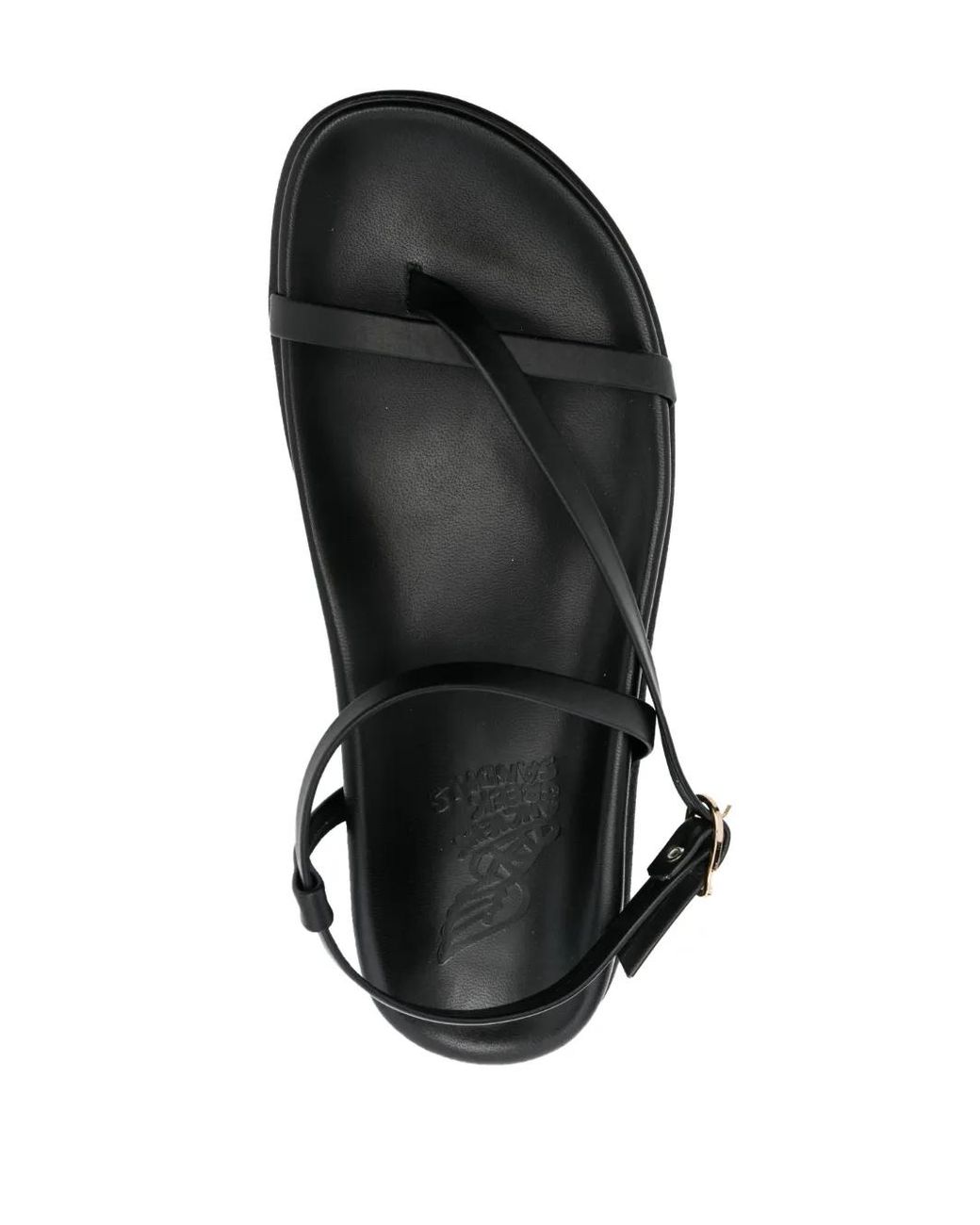 Ancient Greek Sandals Black Aimilia Leather Sandals