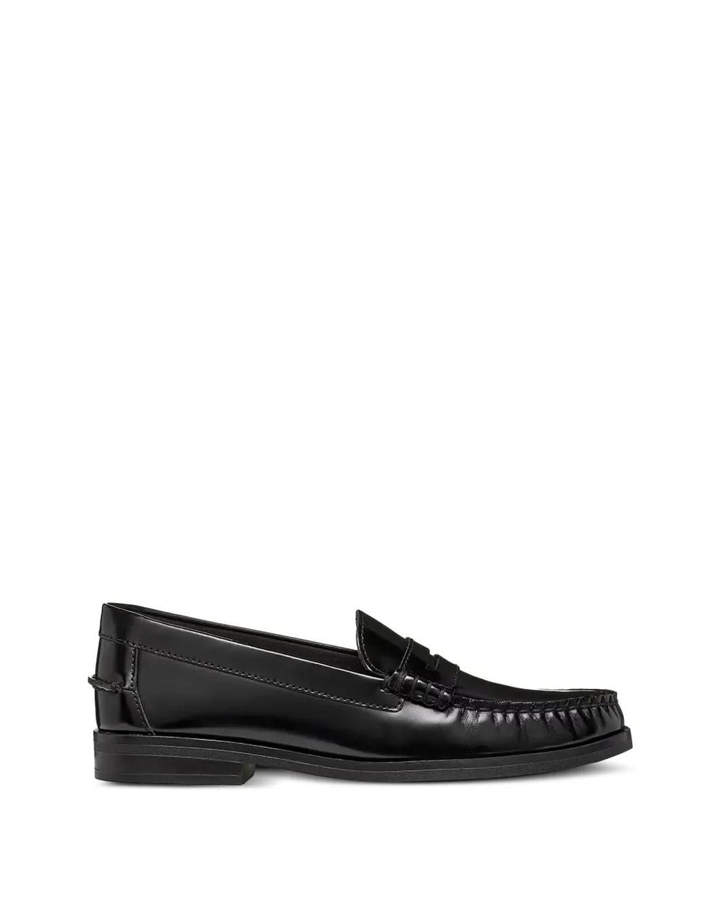 Geox Black Noemen Polished-Finish Penny Loafers