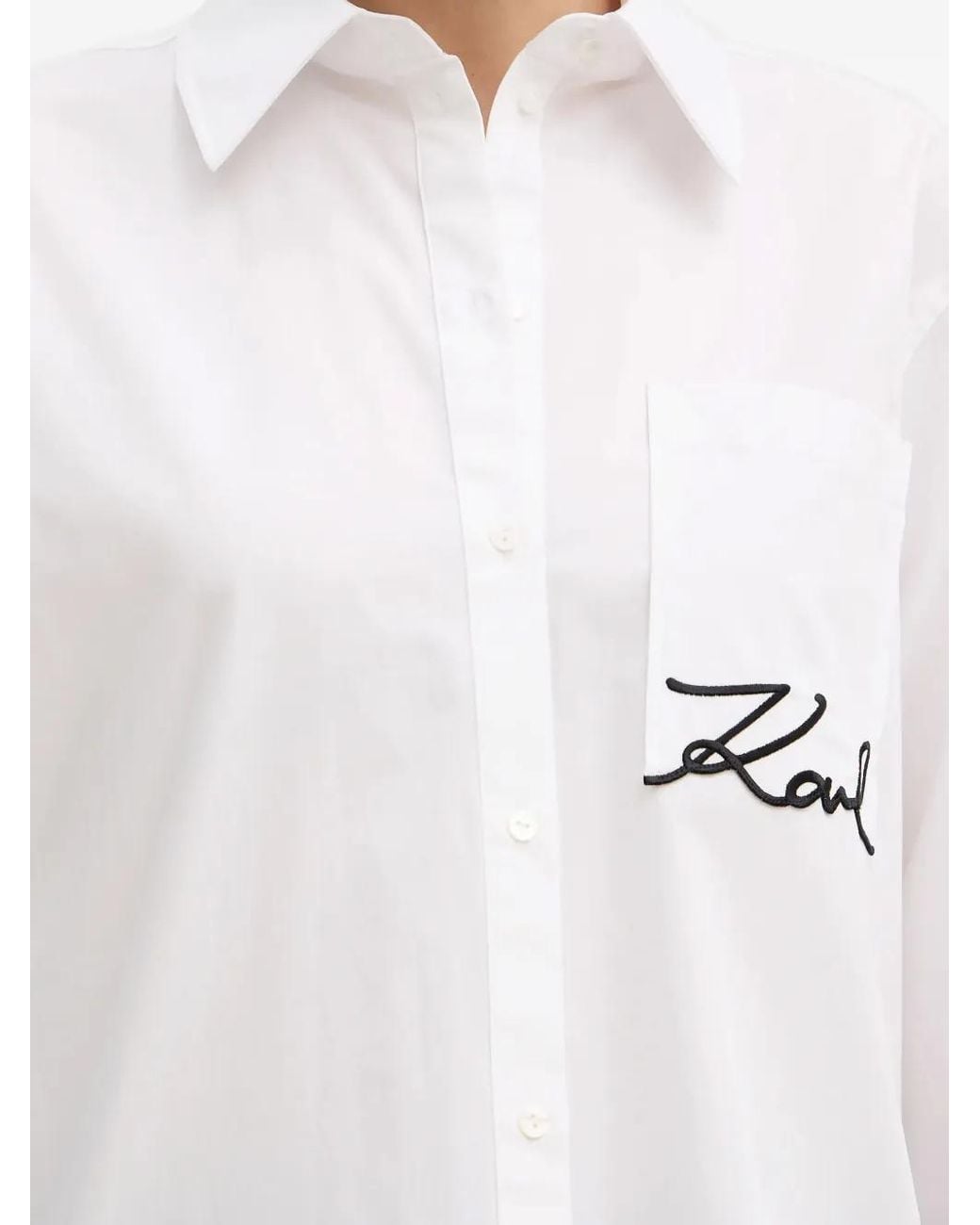 Karl Lagerfeld White Signature Pocket Shirt