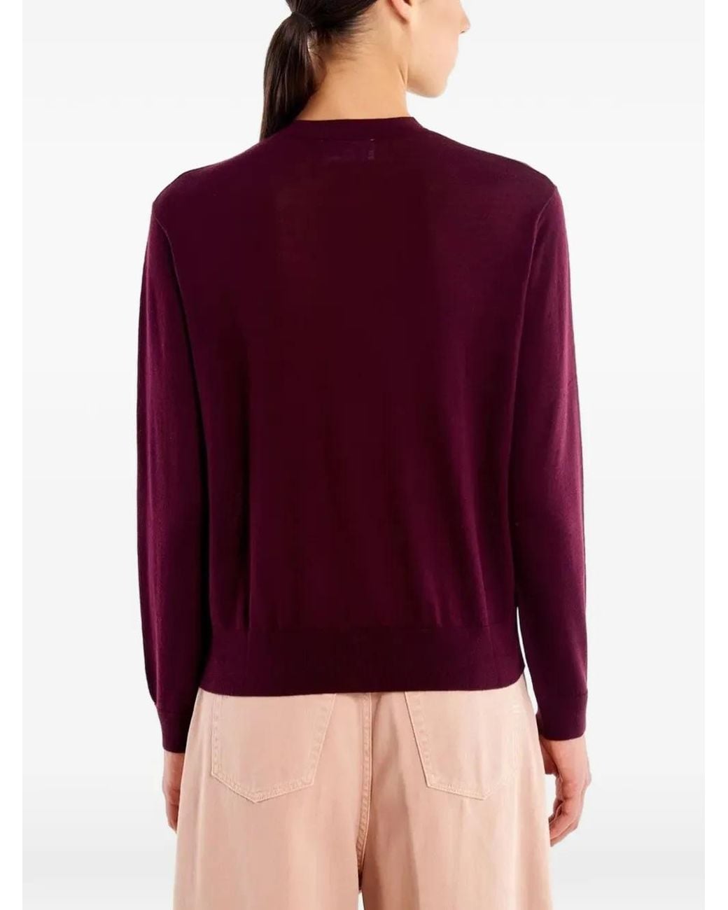 ViCOLO Purple Button-Up Crew-Neck Sweater