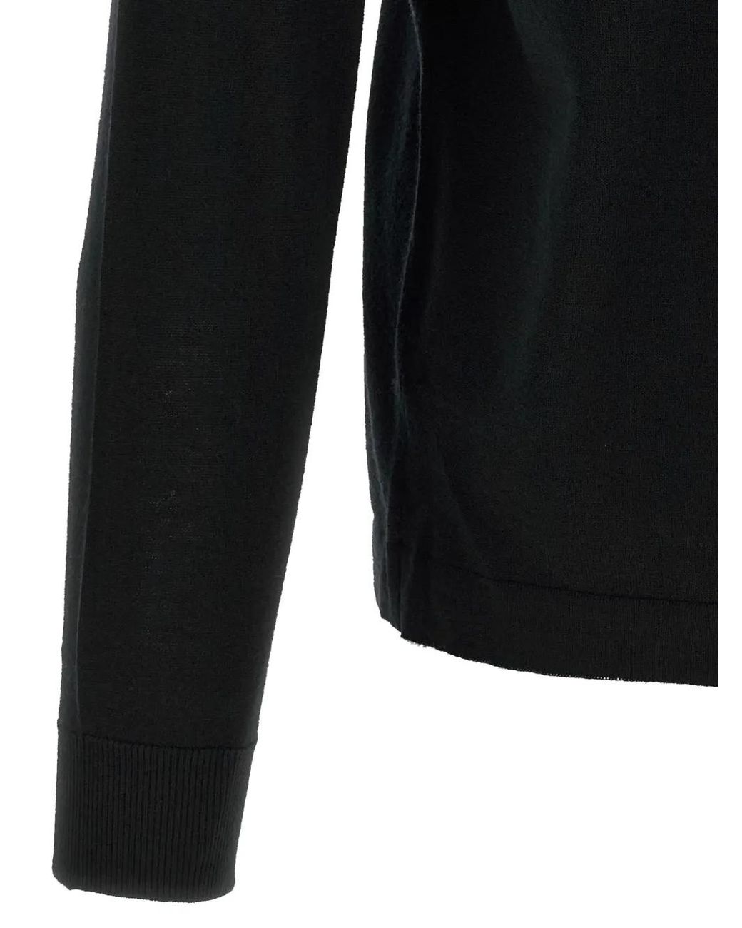 LARMERI STUDIO Black Polo À Manches Longues for men