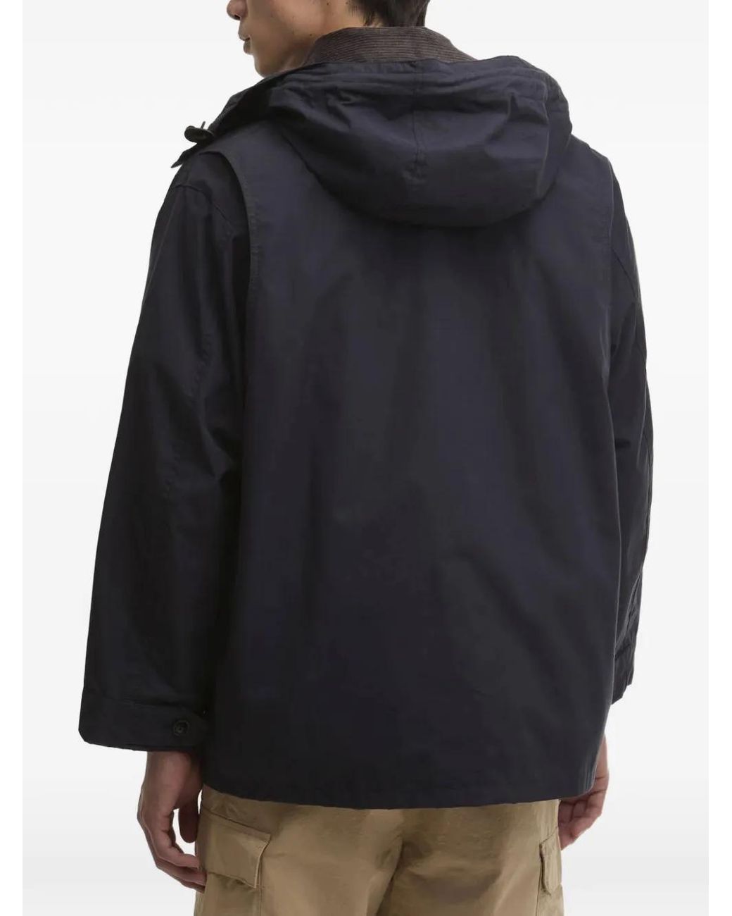 Barbour Blue Ventile Hooded Corduroy-Collar Jacket for men