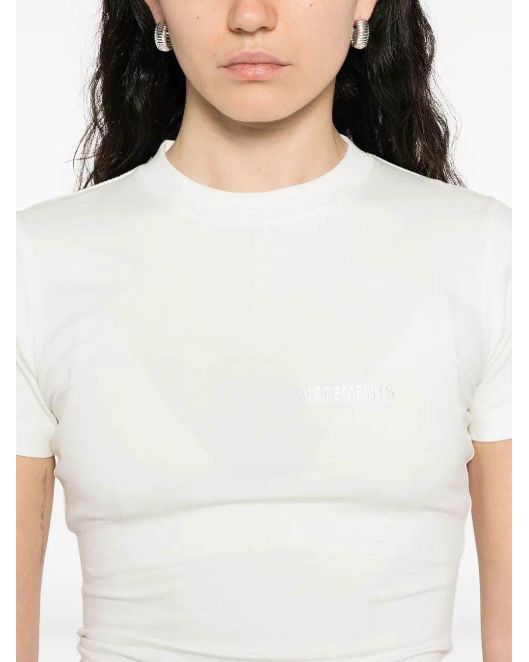 Vetements White Logo Fitted T Shirt