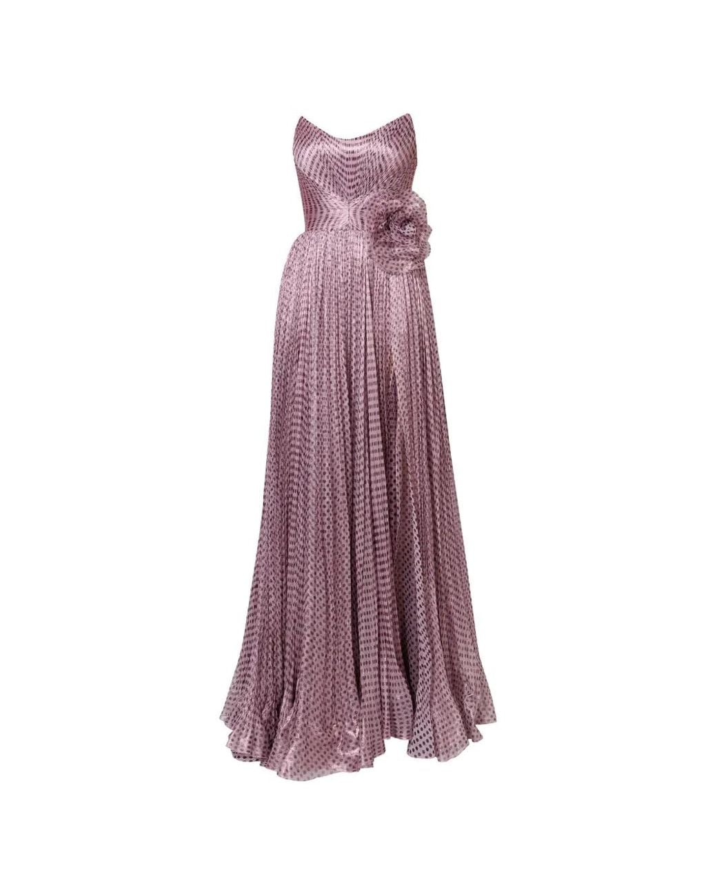 IRIS SERBAN Purple Lavinia Dots Maxi Dress
