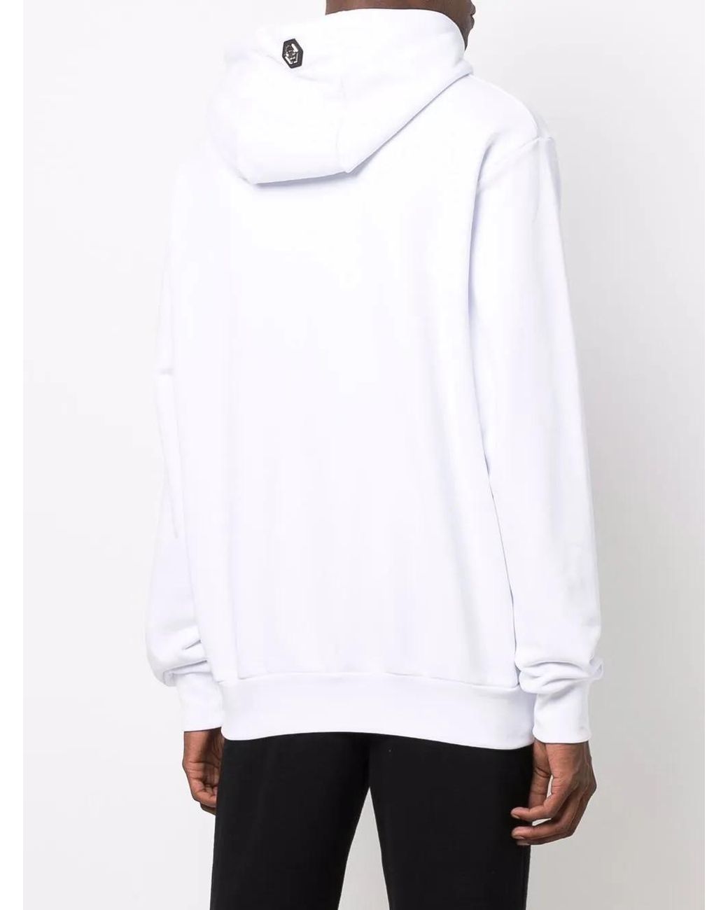 Philipp Plein White Crystal-skull Pullover Hoodie
