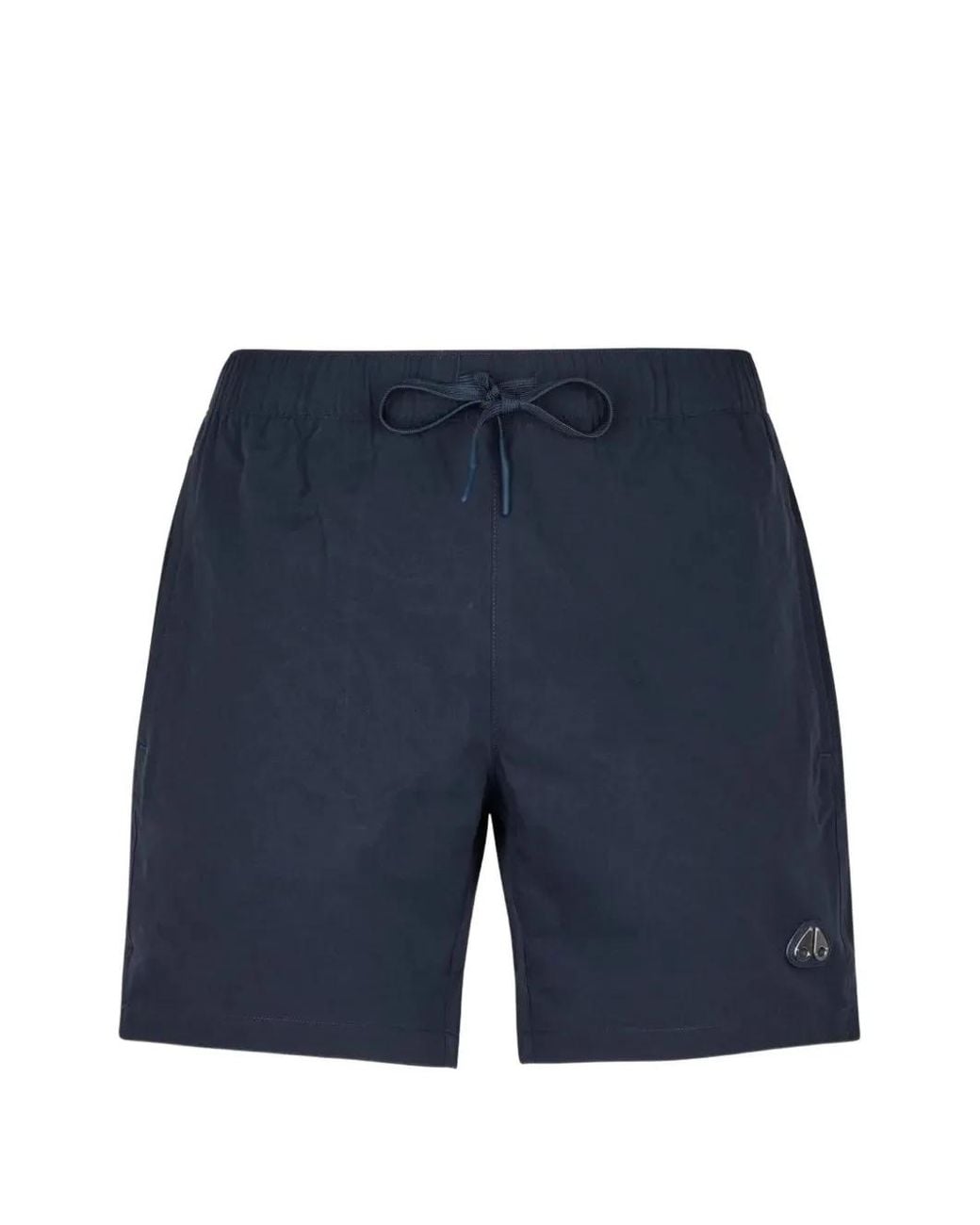 Moose Knuckles Blue Logo-Plaque Swim Shorts for men