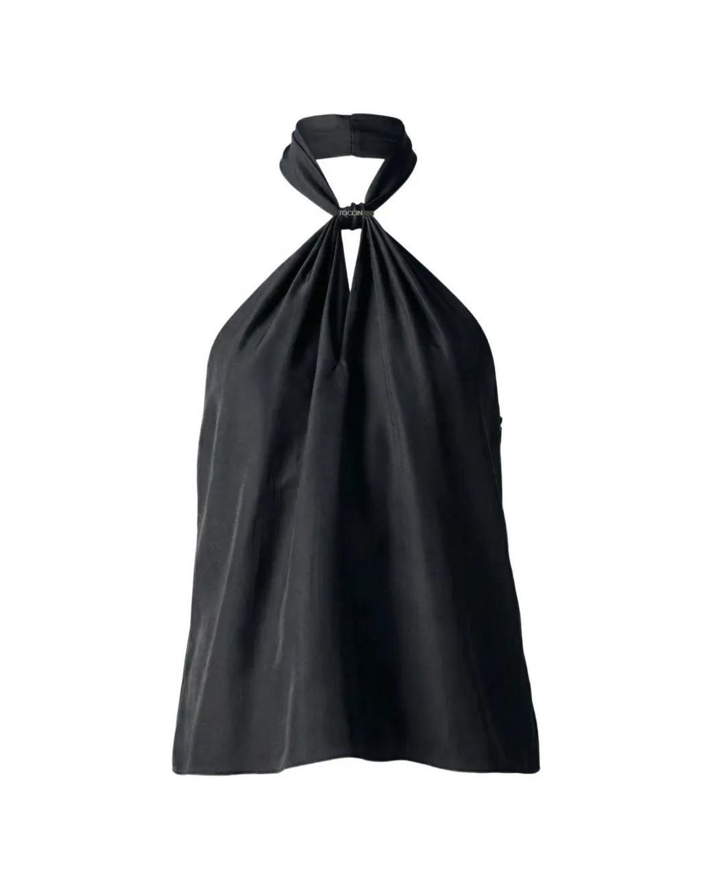 Toccin Black Everlee Halterneck Knotted Blouse