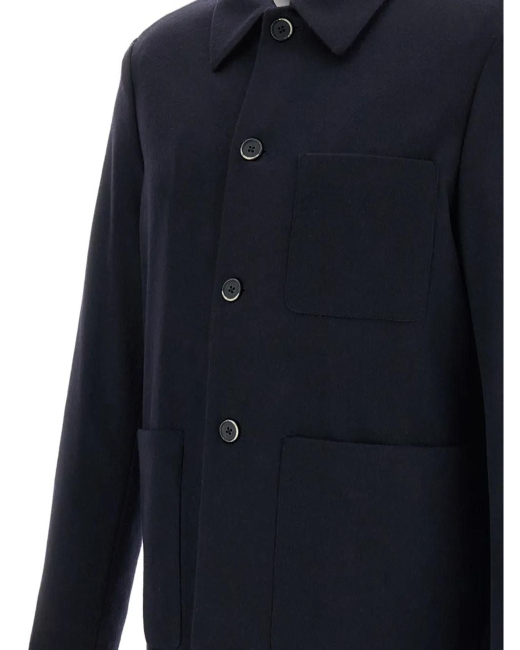 Barena Blue Patch-Pocket Shirt Jacket for men