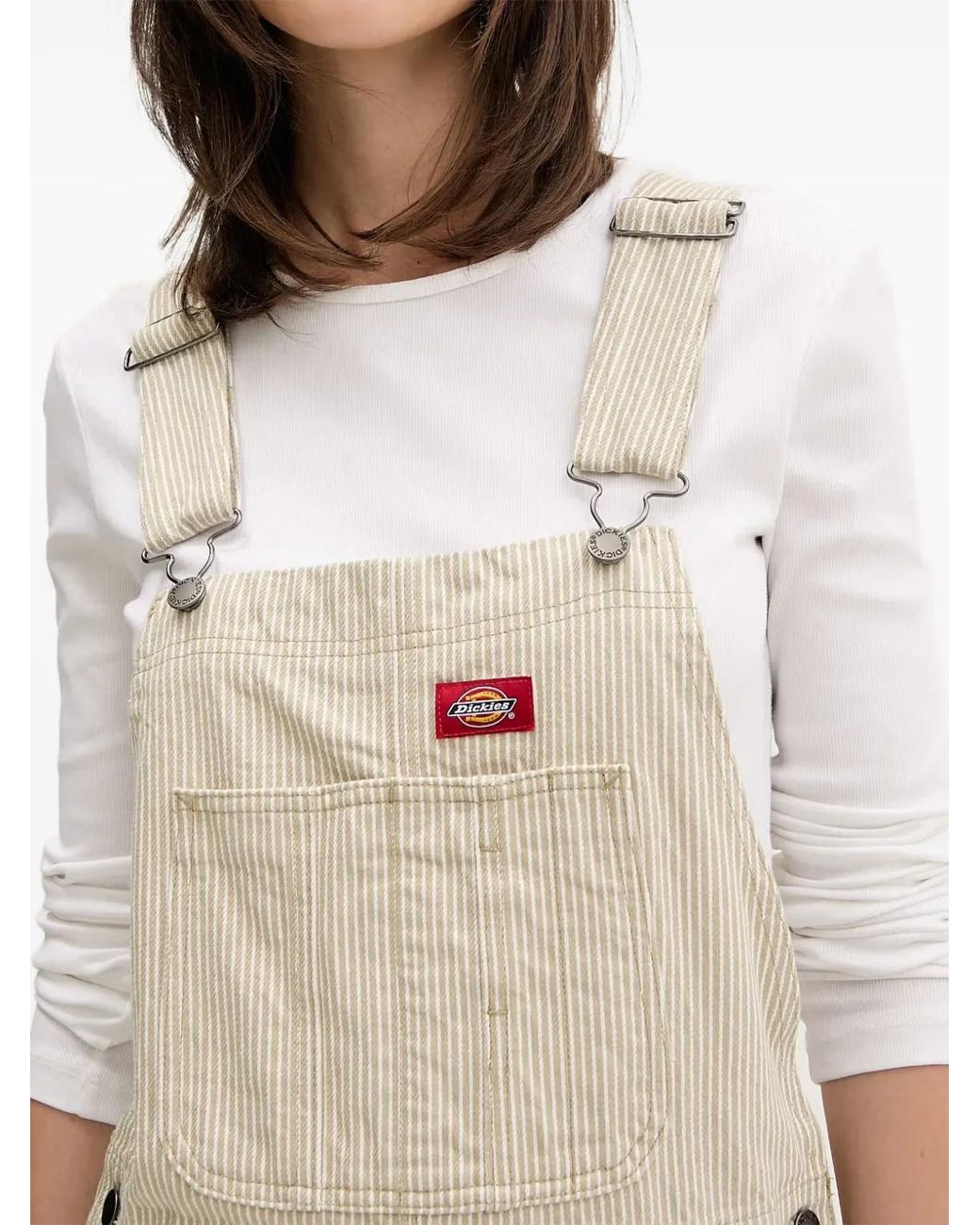 Dickies White Hickory Striped Dungarees