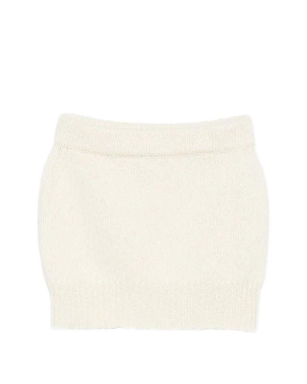 Malo Natural Aran Ribbed-Knit Mini Skirt