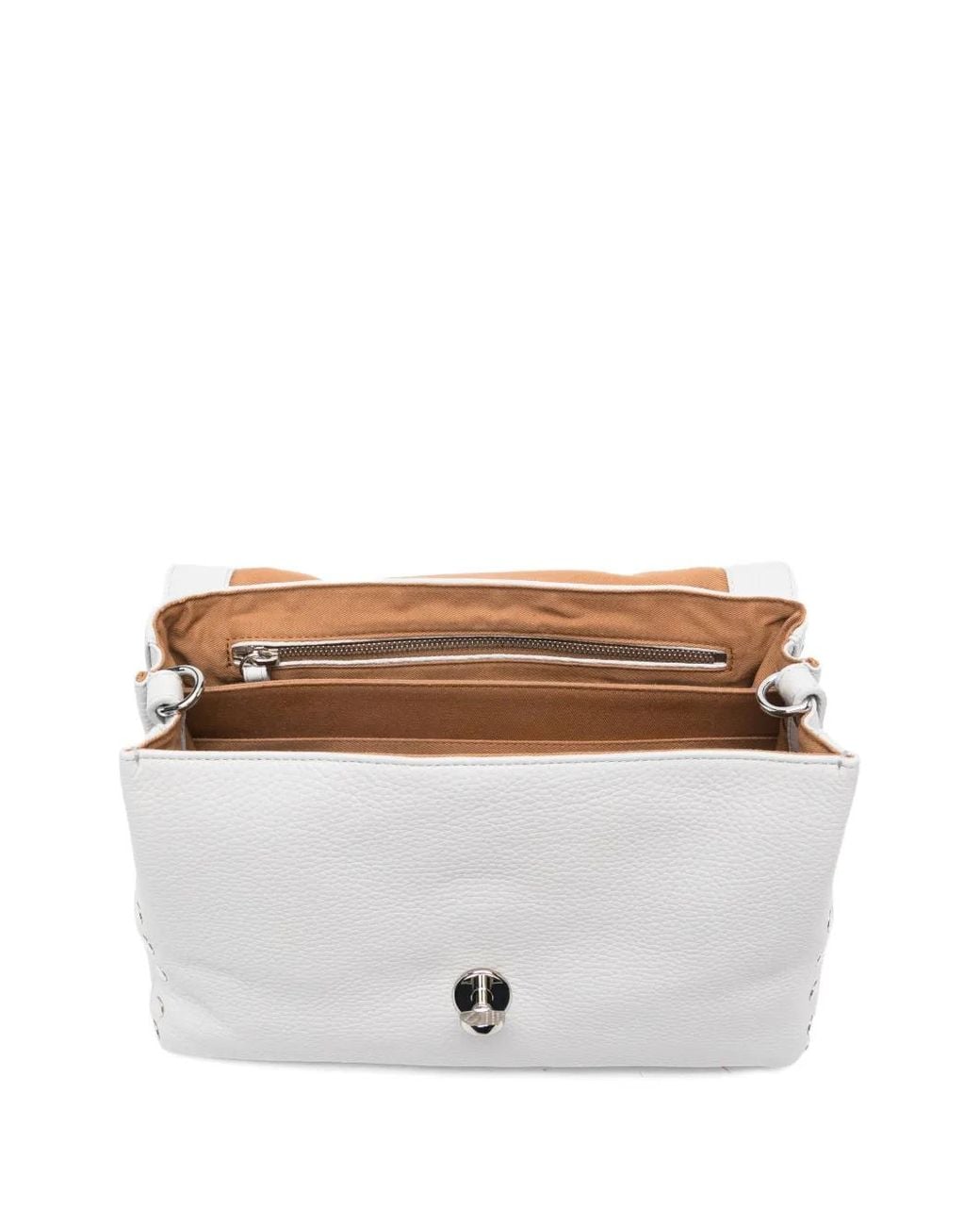 Zanellato Gray Sac À Main Postina En Cuir À Détails De Clous