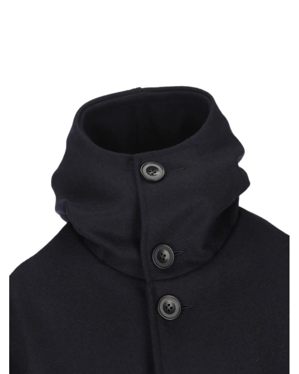 Cini Blue Button-Up Hooded Jacket