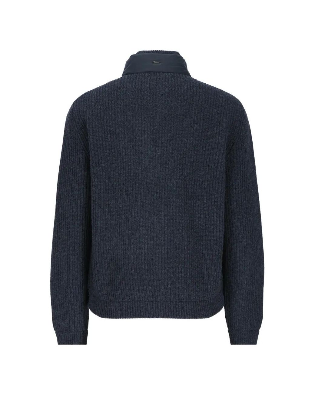 Herno Blue Quilted Wool Jacket for men