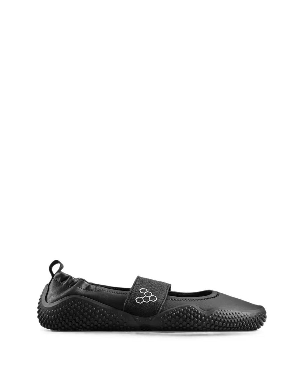 Vivobarefoot Black Motus Studio Elasticated-Strap Ballet Flats