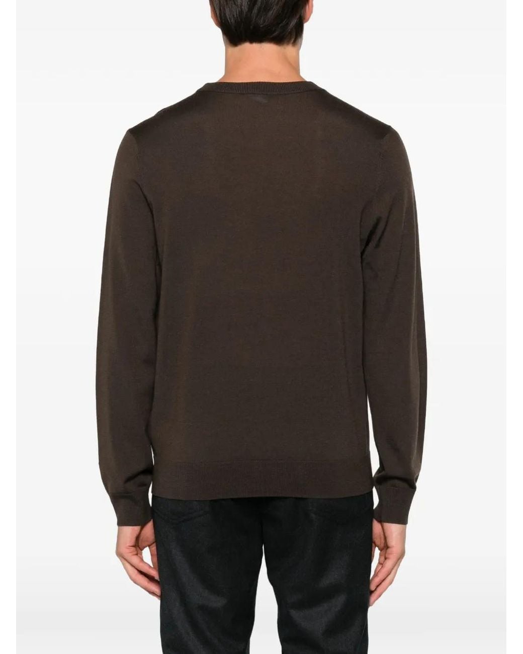 Paul Smith Brown Merino-Wool Crew-Neck Sweater for men